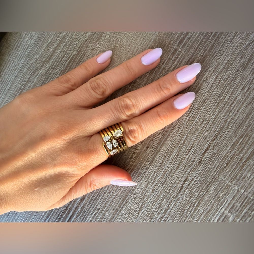 Gold Ring with Crystal Accents N1224 - Picture 6 of 6